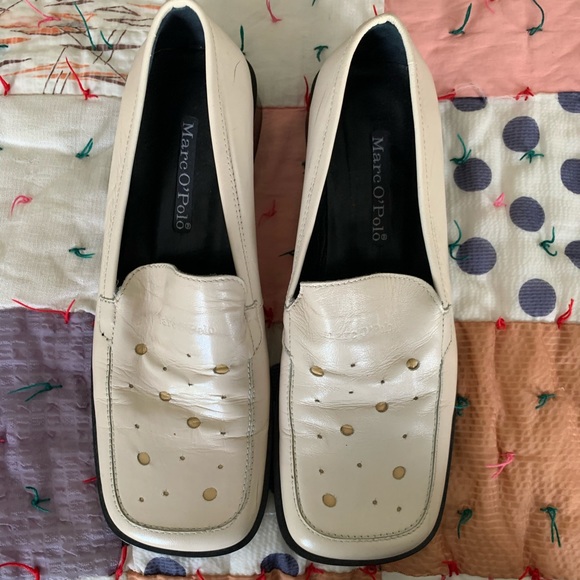 Marc O’Polo Mens Cream Leather Loafers Sz 4.5 - Picture 2 of 8